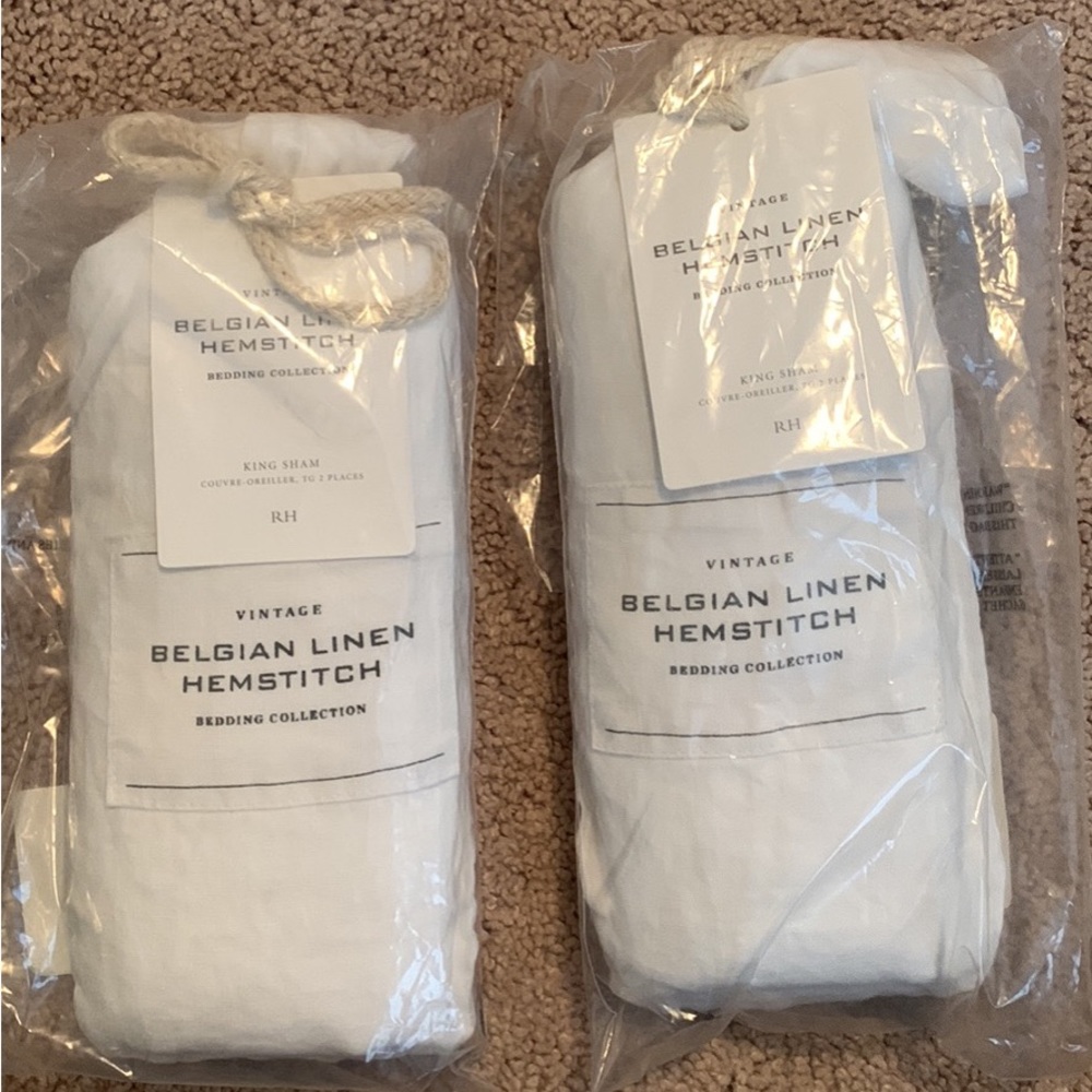 Restoration Hardware Belgian Linen King Shams